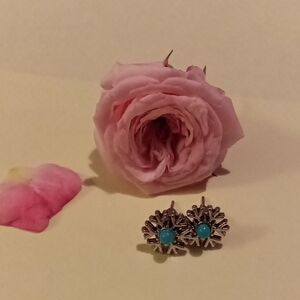 Elegant Silver and Turquoise Earrings